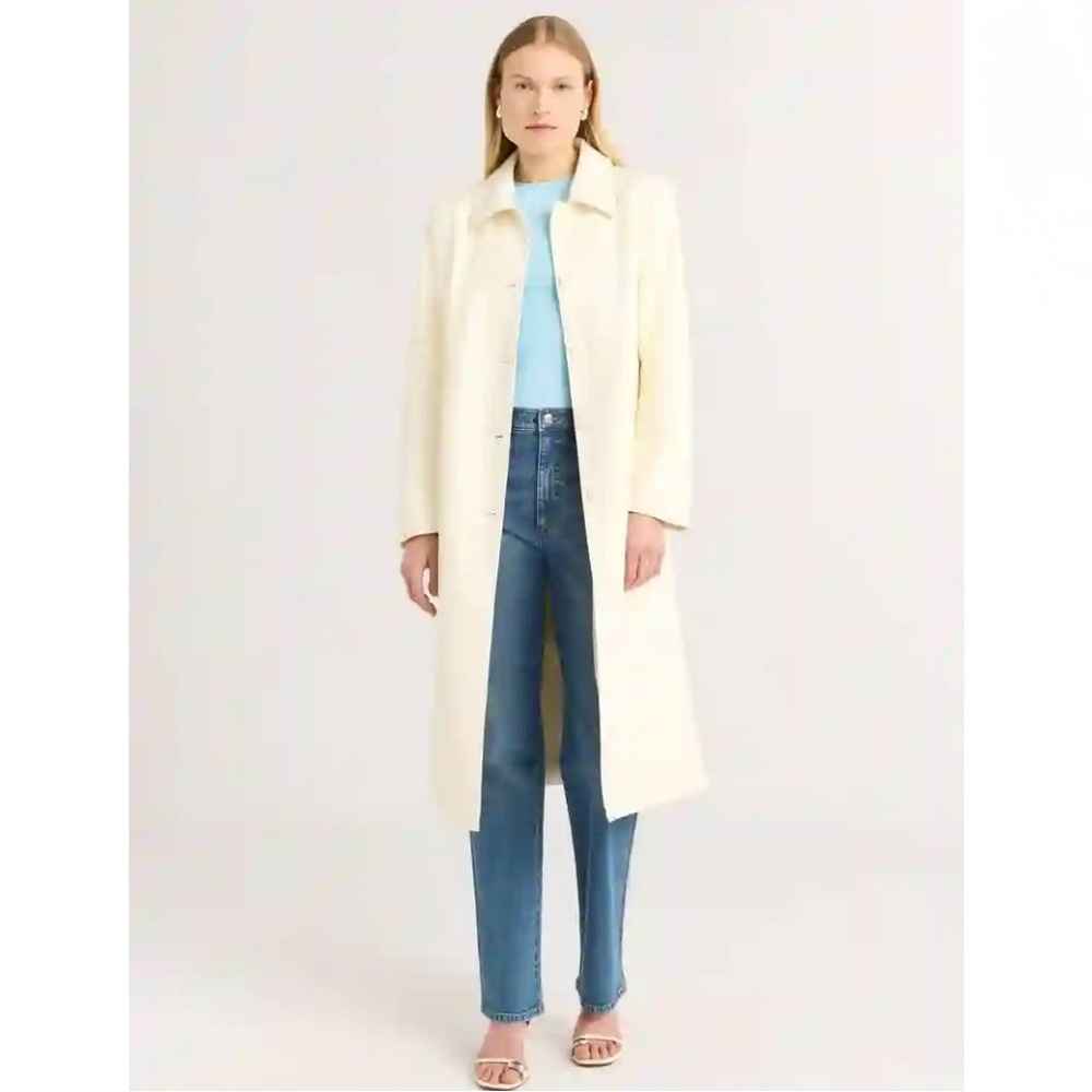 Scoop Women's Faux Leather Utility Trench Coat, Size M
